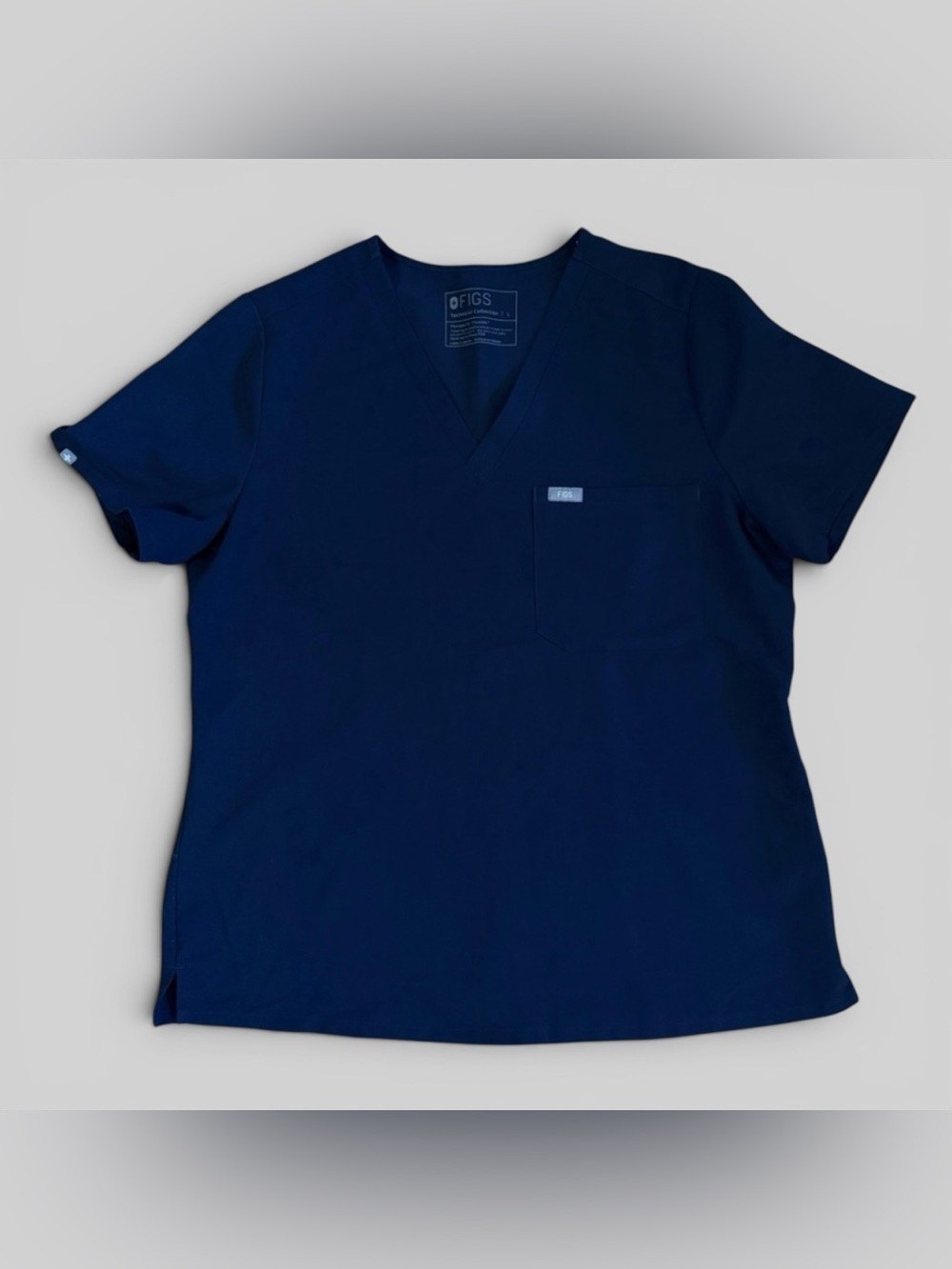 Figs Catarina One-Pocket Scrub Top Technical Collection Navy Size Large